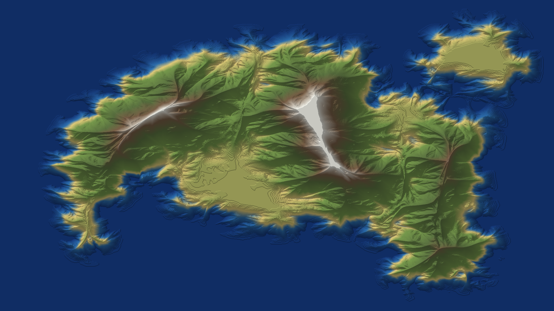 Scaled blurry continent simple render