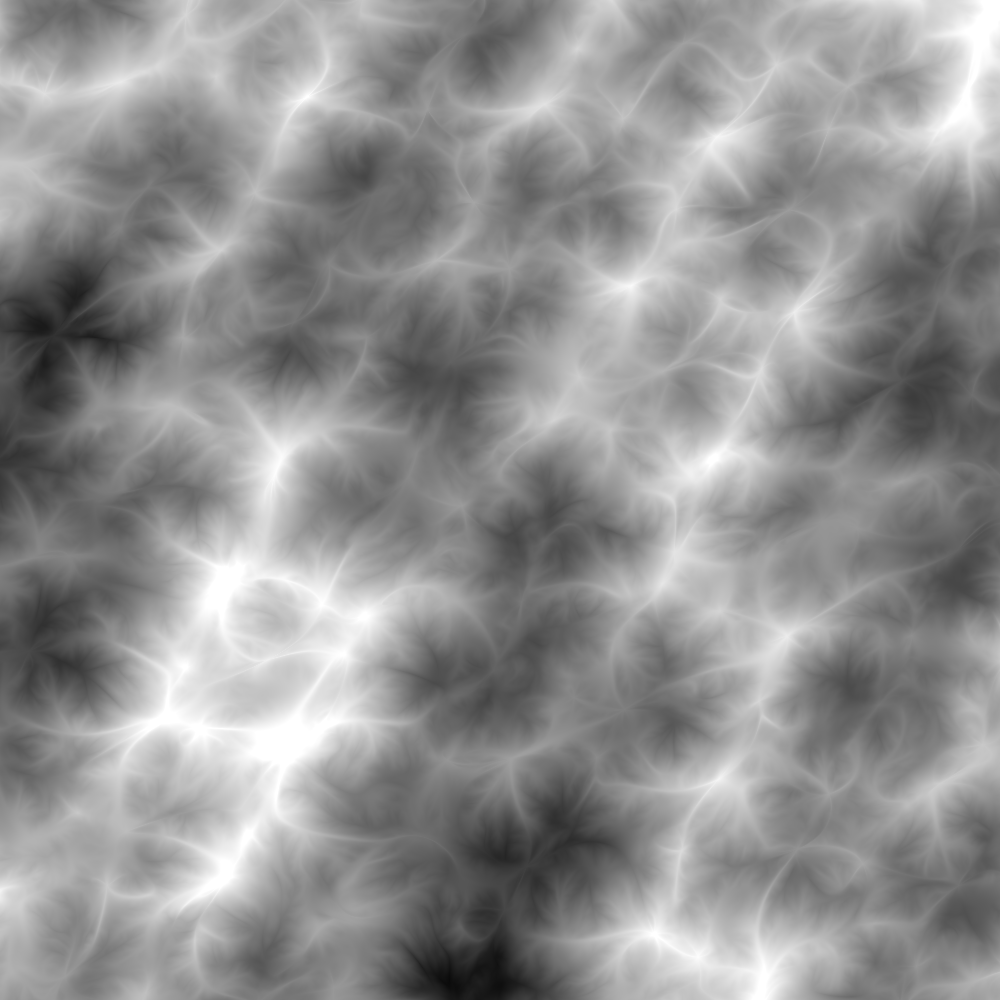 Sinusoidal noise eroded height map
